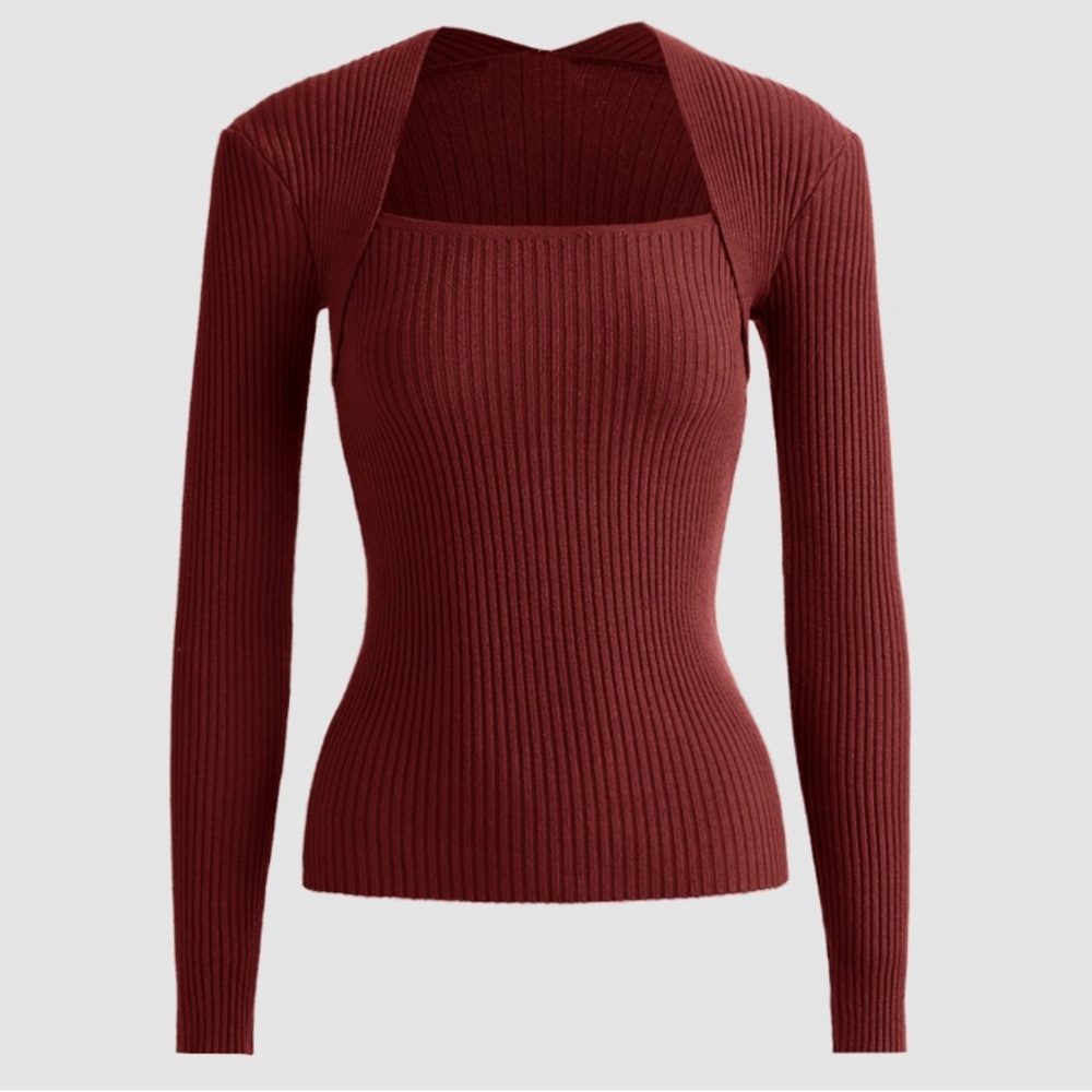 Bronze work Knitted Ribbed Sweater